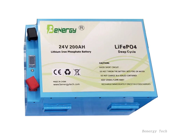 Rechargeable Deep Cycle 24v 200ah Lithium Ion Battery 